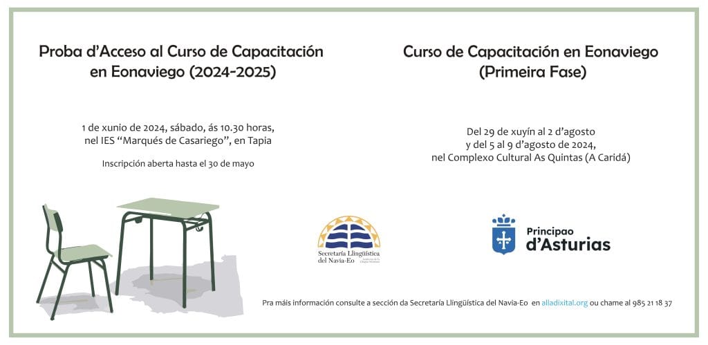 Plazo aberto prá inscripción na proba d’acceso al curso de capacitación en eonaviego